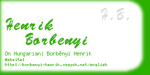 henrik borbenyi business card